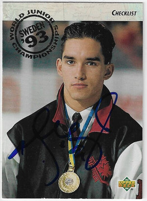 Alexandre Daigle Signed 1993-94 Upper Deck Checklist Hockey Card - Team Canada