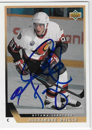 Alexandre Daigle Signed 1993-94 Upper Deck Hockey Card - Ottawa Senators