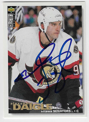 Alexandre Daigle Signed 1995-96 Collector's Choice Hockey Card - Ottawa Senators