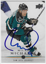 Milan Michalek Signed 2008-09 Upper Deck Hockey Card - San Jose Sharks