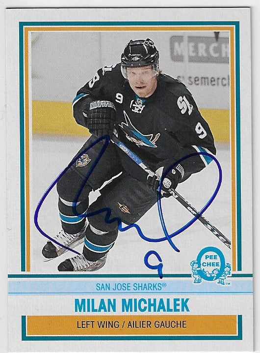 Milan Michalek Signed 2009-10 O-Pee-Chee Retro Hockey Card - San Jose Sharks