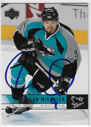 Milan Michalek Signed 2006-07 Upper Deck Hockey Card - San Jose Sharks