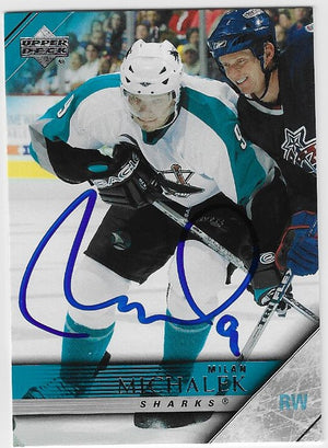 Milan Michalek Signed 2005-06 Upper Deck Hockey Card - San Jose Sharks