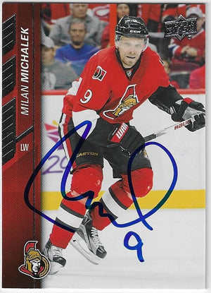 Milan Michalek Signed 2015-16 Upper Deck Hockey Card - Ottawa Senators