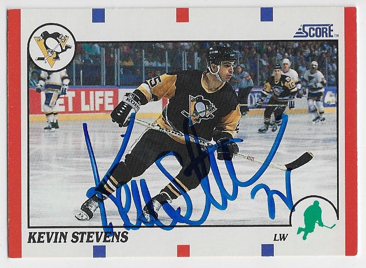Kevin Stevens Signed 1990-91 Score Hockey Card - Pittsburgh Penguins