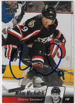 Milan Michalek Signed 2010-11 Upper Deck Hockey Card - Ottawa Senators