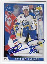 Matthew Barnaby Signed 1993-94 Upper Deck Hockey Card - Buffalo Sabres