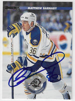 Matthew Barnaby Signed 1996-97 Donruss Hockey Card - Buffalo Sabres