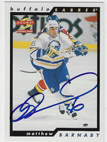 Matthew Barnaby Signed 1996-97 Score Hockey Card - Buffalo Sabres