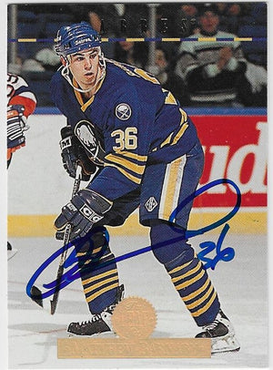 Matthew Barnaby Signed 1994-95 Leaf Hockey Card - Buffalo Sabres