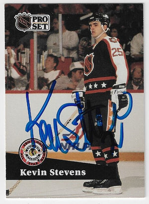 Kevin Stevens Signed 1991-92 Pro Set All-Star Hockey Card - Pittsburgh Penguins