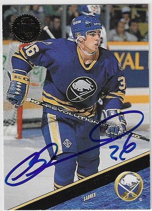 Matthew Barnaby Signed 1993-94 Leaf Hockey Card - Buffalo Sabres