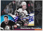 Matthew Barnaby Signed 1998-99 Pacific Omega Hockey Card - Buffalo Sabres