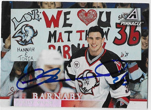 Matthew Barnaby Signed 1997-98 Pinnacle Hockey Card - Buffalo Sabres