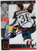 Matthew Barnaby Signed 1997-98 Pinnacle Inside Hockey Card - Buffalo Sabres