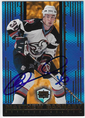 Matthew Barnaby Signed 1998-99 Pacific Dynagon Ice Hockey Card - Buffalo Sabres