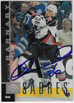 Matthew Barnaby Signed 1997-98 Upper Deck Hockey Card - Buffalo Sabres #16