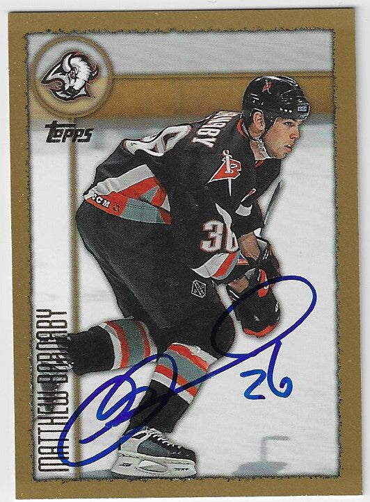Matthew Barnaby Signed 1998-99 Topps Hockey Card - Buffalo Sabres