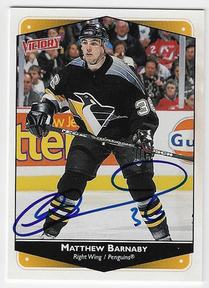 Matthew Barnaby Signed 1999-00 Upper Deck Victory Hockey Card - Pittsburgh Penguins