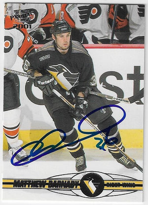 Matthew Barnaby Signed 2000-01 Pacific Hockey Card - Pittsburgh Penguins