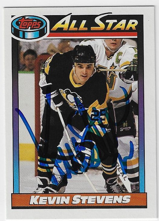 Kevin Stevens Signed 1991-92 Topps A/S Hockey Card - Pittsburgh Penguins