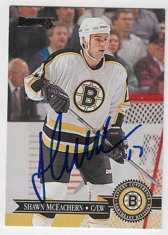 Shawn McEachern Signed 1995-96 Donruss Hockey Card - Boston Bruins