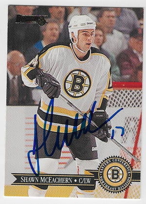 Shawn McEachern Signed 1995-96 Donruss Hockey Card - Boston Bruins