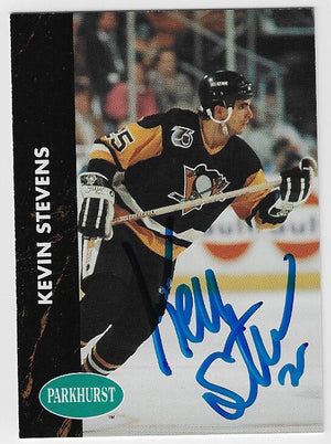 Kevin Stevens Signed 1991-92 Parkhurst Hockey Card - Pittsburgh Penguins