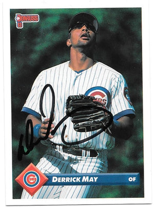 Derrick May Signed 1993 Donruss Baseball Card - Chicago Cubs