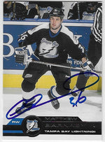 Matthew Barnaby Signed 2001-02 Pacific Hockey Card - Tampa Bay Lightning