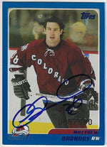 Matthew Barnaby Signed 2003-04 Topps Traded Blue Hockey Card - Colorado Avalanche /SN500