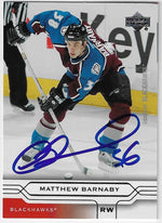 Matthew Barnaby Signed 2004-05 Upper Deck Hockey Card - Chicago Blackhawks