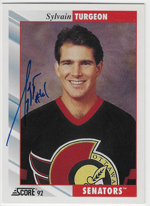 Sylvain Turgeon Signed 1992-93 Score Canadian Hockey Card - Ottawa Senators