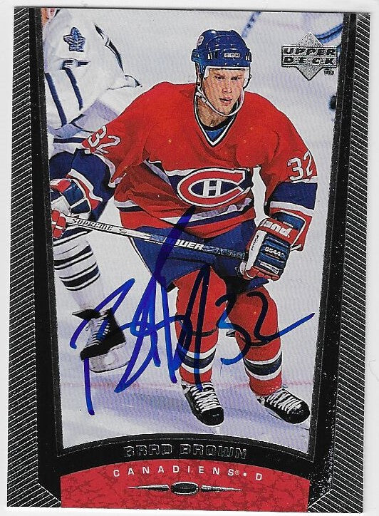 Brad Brown Signed 1998-99 Upper Deck Hockey Card - Montreal Canadiens