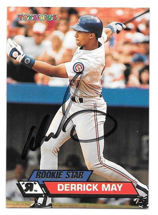 Derrick May Signed 1993 Stadium Club Toys 'R Us Baseball Card - Chicago Cubs