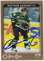 Matthew Barnaby Signed 2006-07 O-Pee-Chee Hockey Card - Dallas Stars