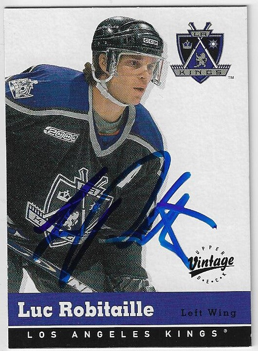 Luc Robitaille Signed 2000-01 Upper Deck Vintage Hockey Card - Los Angeles Kings