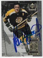 Phil Esposito Signed 1999-00 Upper Deck Century Legends Hockey Card - Boston Bruins