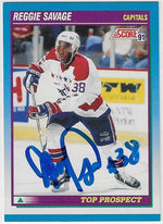 Reggie Savage Signed 1991-92 Score Canadian Hockey Card - Washington Capitals