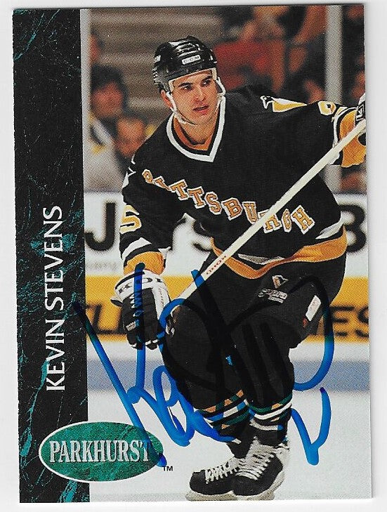 Kevin Stevens Signed 1992-93 Parkhurst Hockey Card - Pittsburgh Penguins