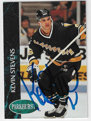 Kevin Stevens Signed 1992-93 Parkhurst Hockey Card - Pittsburgh Penguins