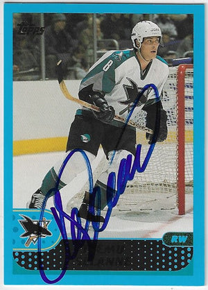 Teemu Selanne Signed 2001-02 Topps Hockey Card - San Jose Sharks
