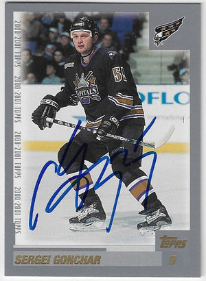 Sergei Gonchar Signed 2000-01 Topps Hockey Card - Washington Capitals
