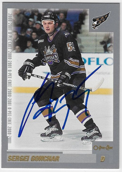 Sergei Gonchar Signed 2000-01 O-Pee-Chee Hockey Card - Washington Capitals