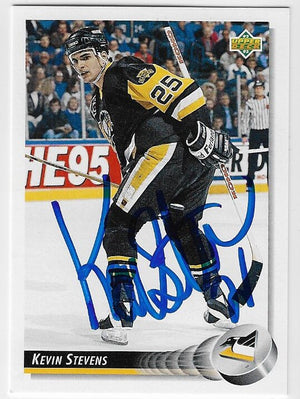 Kevin Stevens Signed 1992-93 Upper Deck Hockey Card - Pittsburgh Penguins