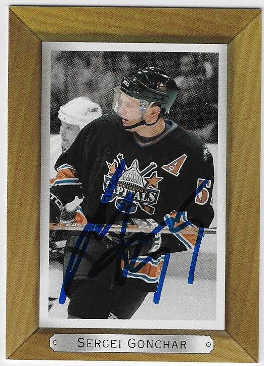 Sergei Gonchar Signed 2003-04 Upper Deck Bee Hive Hockey Card - Washington Capitals