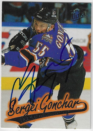 Sergei Gonchar Signed 1996-97 Fleer Ultra Hockey Card - Washington Capitals