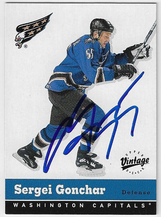 Sergei Gonchar Signed 2000-01 Upper Deck Vintage Hockey Card - Washington Capitals
