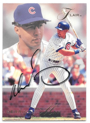 Derrick May Signed 1993 Flair Baseball Card - Chicago Cubs