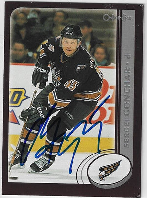 Sergei Gonchar Signed 2002-03 O-Pee-Chee Hockey Card - Washington Capitals #256